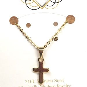 Cross Necklace gold stainless steel